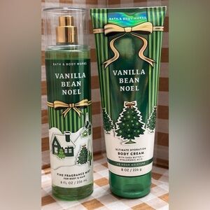 NEW B&BW Vanilla Bean Noel 2 piece full size body care set, body cream & more
